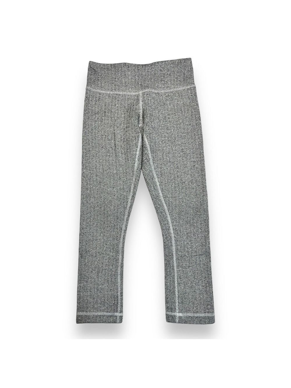 Lululemon Women’s Wunder Under Crop Herringbone White Black Size 2